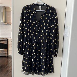 Elegant Black and Gold Women's Dress